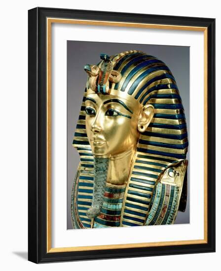 The Gold Funerary Mask, from the Tomb of Tutankhamun (circa 1370-52 BC) New Kingdom-null-Framed Giclee Print