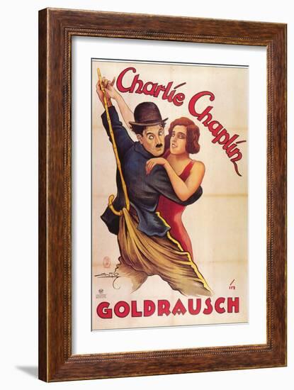 The Gold Rush, German Movie Poster, 1925-null-Framed Art Print