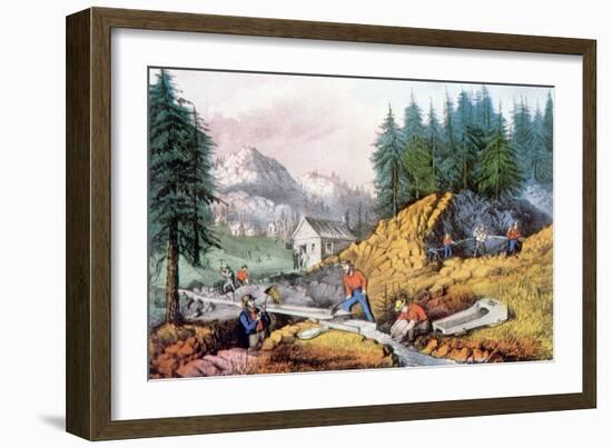 The Gold Rush, Gold Mining in California, 1849, 1871-Currier & Ives-Framed Art Print