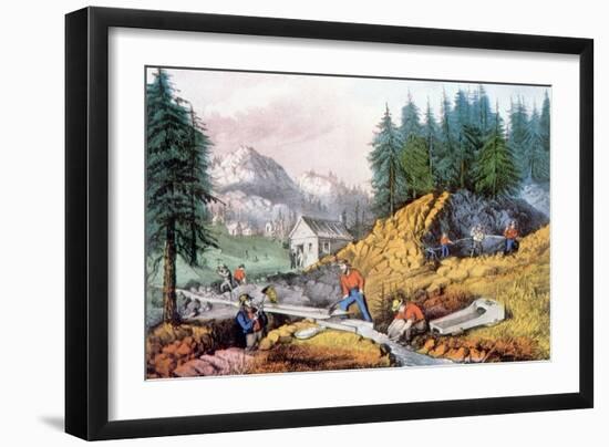 The Gold Rush, Gold Mining in California, 1849, 1871-Currier & Ives-Framed Art Print