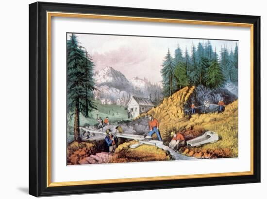 The Gold Rush, Gold Mining in California, 1849, 1871-Currier & Ives-Framed Art Print