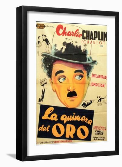 The Gold Rush, Spanish Movie Poster, 1925-null-Framed Art Print