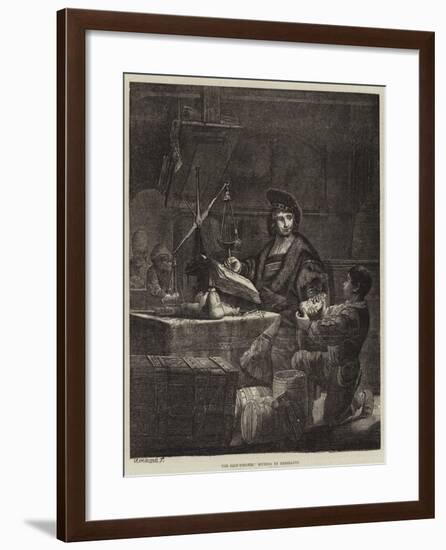 The Gold-Weigher-Rembrandt van Rijn-Framed Giclee Print