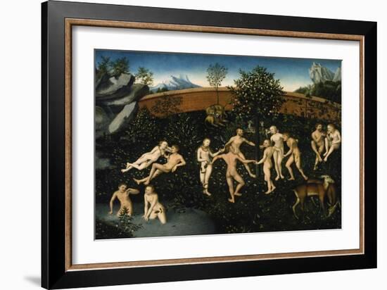 The Golden Age, about 1530-Lucas Cranach the Elder-Framed Giclee Print