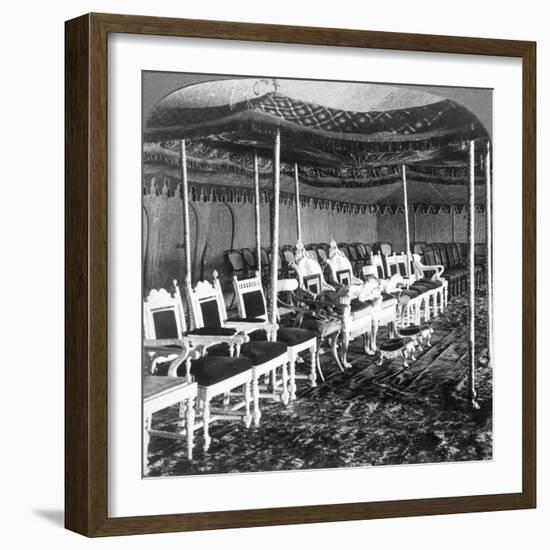 The Golden Canopy in the Durbar Tent of the Maharaja of Kashmir, Delhi, India, 1903-Underwood & Underwood-Framed Giclee Print