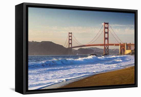 The Golden Gate Bridge from Baker Beach, San Francisco, California-Chuck Haney-Framed Premier Image Canvas