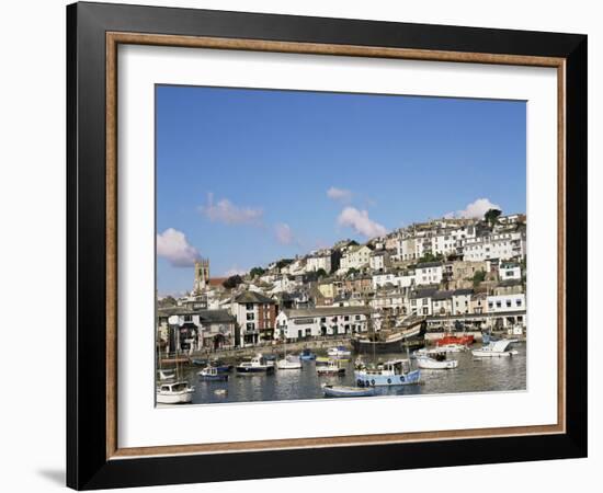 The Golden Hind and Other Boats in the Harbour, Brixham, Devon, England, United Kingdom-Raj Kamal-Framed Photographic Print