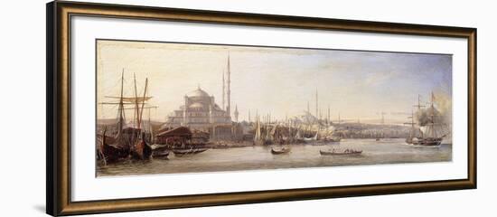 The Golden Horn with The Suleimaniye and The Faith Mosques, Constantinople-Antoine-Leon Morel-Fatio-Framed Giclee Print