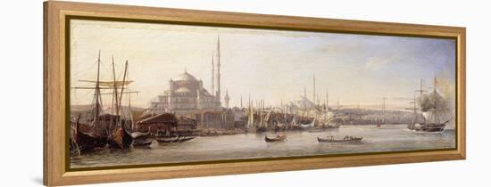 The Golden Horn with The Suleimaniye and The Faith Mosques, Constantinople-Antoine-Leon Morel-Fatio-Framed Premier Image Canvas