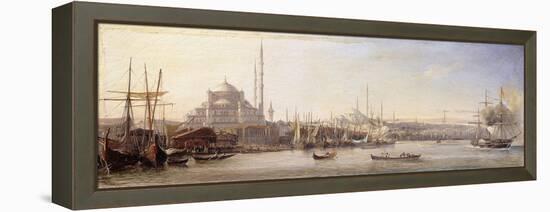 The Golden Horn with The Suleimaniye and The Faith Mosques, Constantinople-Antoine-Leon Morel-Fatio-Framed Premier Image Canvas