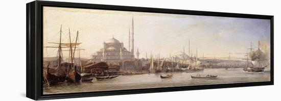 The Golden Horn with The Suleimaniye and The Faith Mosques, Constantinople-Antoine-Leon Morel-Fatio-Framed Premier Image Canvas