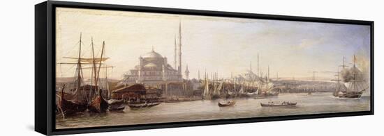 The Golden Horn with The Suleimaniye and The Faith Mosques, Constantinople-Antoine-Leon Morel-Fatio-Framed Premier Image Canvas