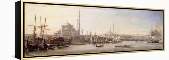 The Golden Horn with The Suleimaniye and The Faith Mosques, Constantinople-Antoine-Leon Morel-Fatio-Framed Premier Image Canvas