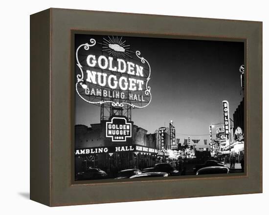 The Golden Nugget Gambling Hall Lighting Up Like a Candle-J. R. Eyerman-Framed Premier Image Canvas