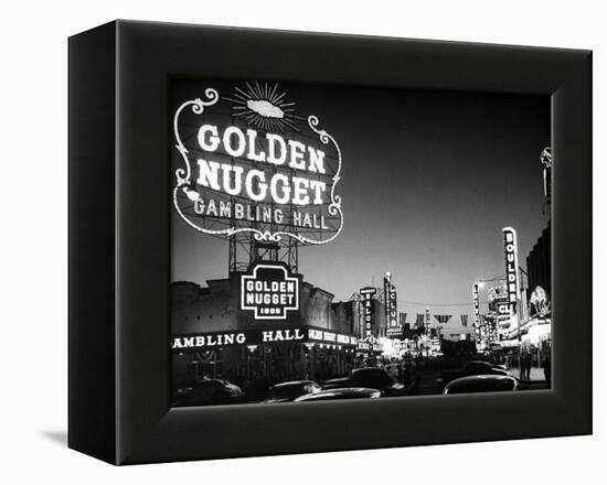 The Golden Nugget Gambling Hall Lighting Up Like a Candle-J. R. Eyerman-Framed Premier Image Canvas