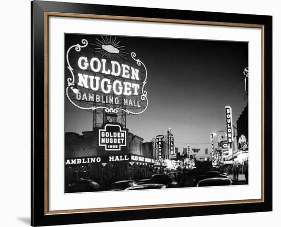 The Golden Nugget Gambling Hall Lighting Up Like a Candle-J. R. Eyerman-Framed Premium Photographic Print