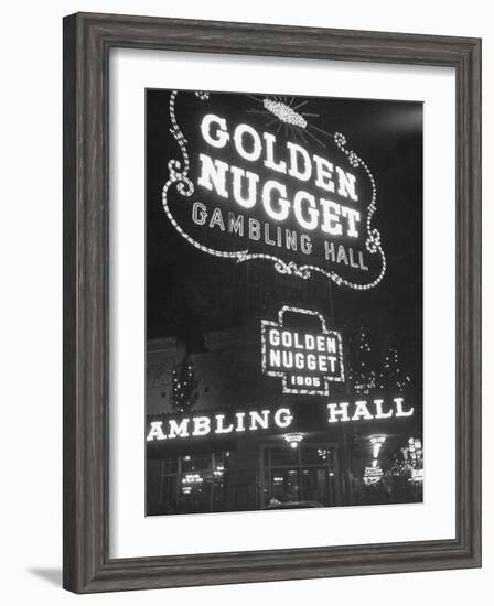 The Golden Nugget in Las Vegas Since 1905-Loomis Dean-Framed Photographic Print