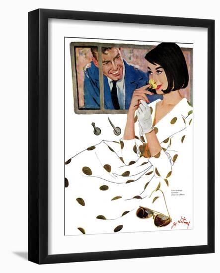 The Golden Rose - Saturday Evening Post "Leading Ladies", October 24, 1959 pg.23-Coby Whitmore-Framed Giclee Print