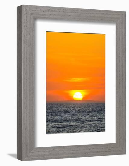 The golden setting sun reflects a gold glow on the beach at Pererenan Beach, Bali, Indonesia-Greg Johnston-Framed Photographic Print