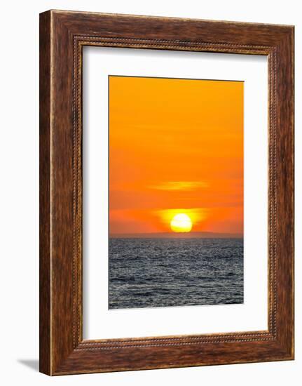 The golden setting sun reflects a gold glow on the beach at Pererenan Beach, Bali, Indonesia-Greg Johnston-Framed Photographic Print