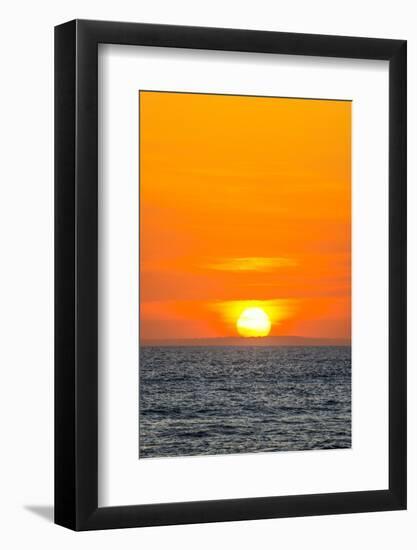 The golden setting sun reflects a gold glow on the beach at Pererenan Beach, Bali, Indonesia-Greg Johnston-Framed Photographic Print