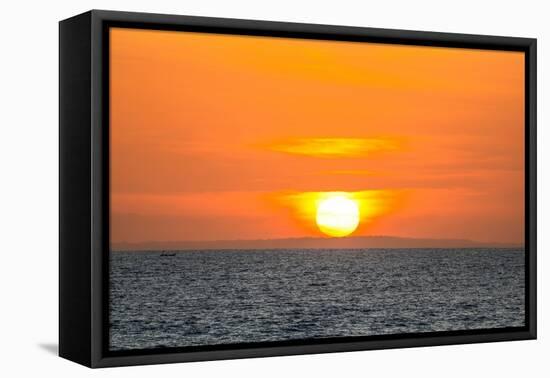 The golden setting sun reflects a gold glow on the beach at Pererenan Beach, Bali, Indonesia-Greg Johnston-Framed Premier Image Canvas