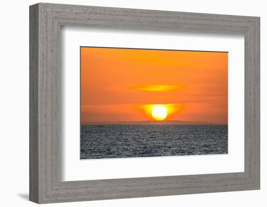 The golden setting sun reflects a gold glow on the beach at Pererenan Beach, Bali, Indonesia-Greg Johnston-Framed Photographic Print