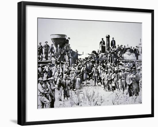 The Golden Spike Ceremony, 10th May 1869-Charles Roscoe Savage-Framed Photographic Print