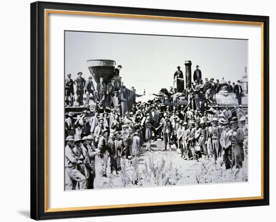 The Golden Spike Ceremony, 10th May 1869-Charles Roscoe Savage-Framed Photographic Print