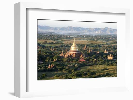 The Golden Stupa of Dhammayazika Pagoda Amongst Some Other Terracotta Buddhist Temples in Bagan-Annie Owen-Framed Photographic Print