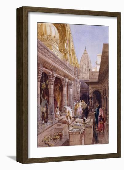 The Golden Temple, Benares, 1862 (Pencil and W/C, with Touches of White and Gum Arabic)-William 'Crimea' Simpson-Framed Giclee Print