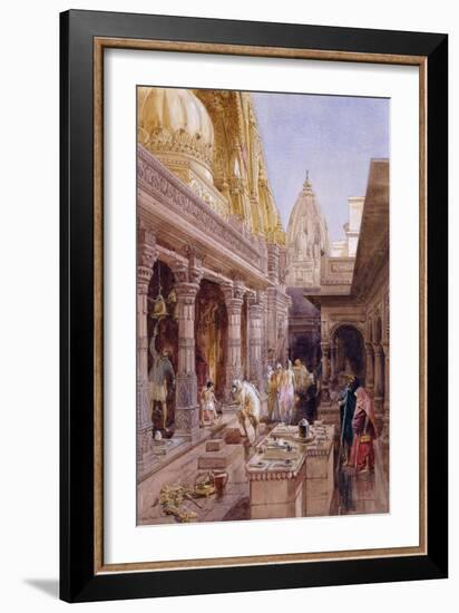 The Golden Temple, Benares, 1862 (Pencil and W/C, with Touches of White and Gum Arabic)-William 'Crimea' Simpson-Framed Giclee Print