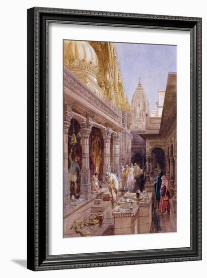 The Golden Temple, Benares, 1862 (Pencil and W/C, with Touches of White and Gum Arabic)-William 'Crimea' Simpson-Framed Giclee Print