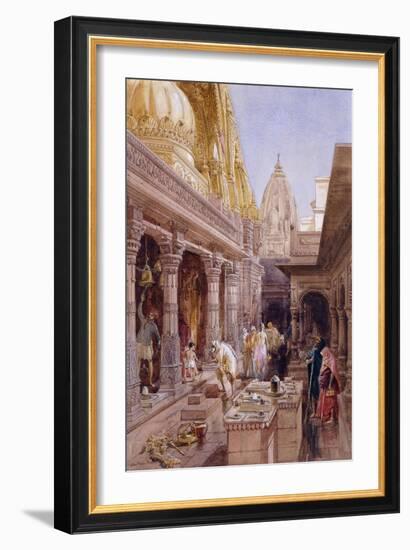 The Golden Temple, Benares, 1862 (Pencil and W/C, with Touches of White and Gum Arabic)-William 'Crimea' Simpson-Framed Giclee Print