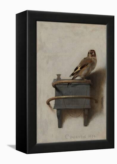 The Goldfinch, 1654, by Carel Fabritius, 1622-1654, Dutch painting,-Carel Fabritius-Framed Stretched Canvas