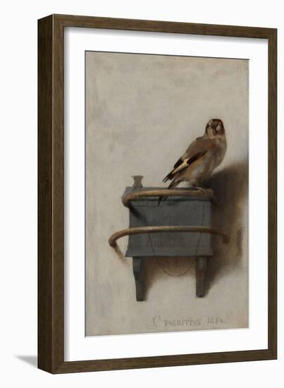 The Goldfinch, 1654, by Carel Fabritius, 1622-1654, Dutch painting,-Carel Fabritius-Framed Art Print