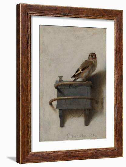 The Goldfinch, 1654, by Carel Fabritius, 1622-1654, Dutch painting,-Carel Fabritius-Framed Art Print