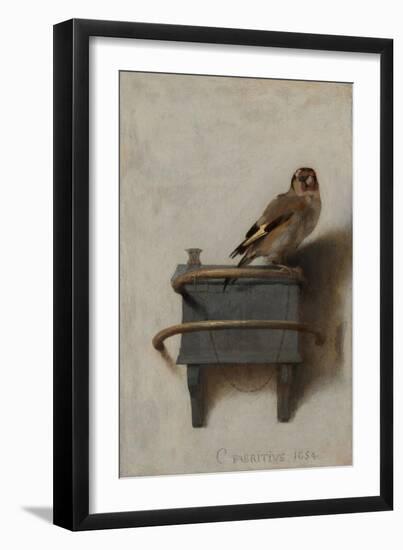 The Goldfinch, 1654, by Carel Fabritius, 1622-1654, Dutch painting,-Carel Fabritius-Framed Art Print