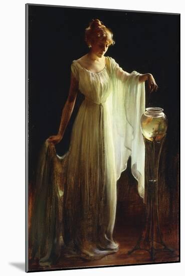 The Goldfish, 1911-Charles Courtney Curran-Mounted Giclee Print