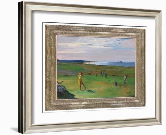 The Golf Course, North Berwick (Oil on Canvas)-John Lavery-Framed Giclee Print