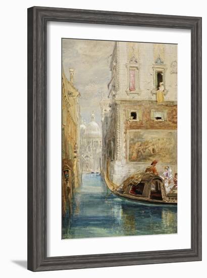 The Gondola, Venice, with Santa Maria Della Salute in the Distance, 1865-James Holland-Framed Giclee Print