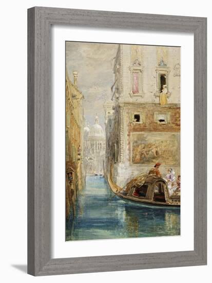 The Gondola, Venice, with Santa Maria Della Salute in the Distance, 1865-James Holland-Framed Giclee Print