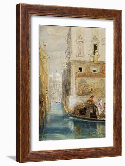 The Gondola, Venice, with Santa Maria Della Salute in the Distance, 1865-James Holland-Framed Giclee Print