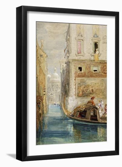 The Gondola, Venice, with Santa Maria Della Salute in the Distance, 1865-James Holland-Framed Giclee Print