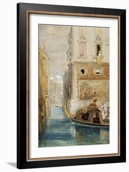 The Gondola, Venice, with Santa Maria Della Salute in the Distance, 1865-James Holland-Framed Giclee Print