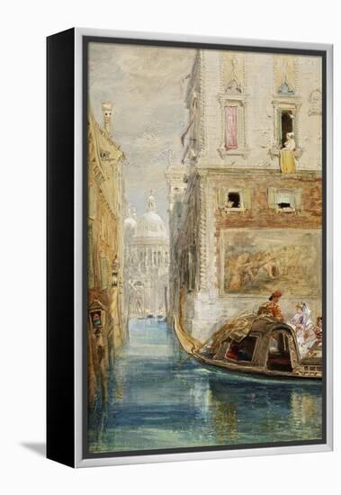 The Gondola, Venice, with Santa Maria Della Salute in the Distance, 1865-James Holland-Framed Premier Image Canvas