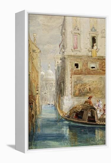The Gondola, Venice, with Santa Maria Della Salute in the Distance, 1865-James Holland-Framed Premier Image Canvas