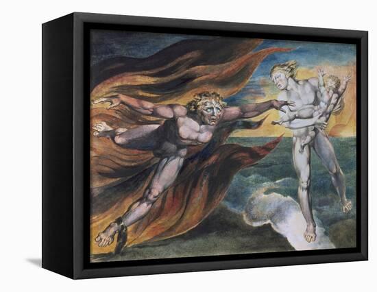 The Good and Evil Angels-William Blake-Framed Premier Image Canvas