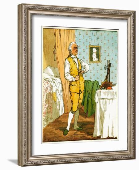 The Good Man of Islington Dressing, Illustration from an Elegy on the Death of a Mad Dog'' by Olive-Randolph Caldecott-Framed Giclee Print