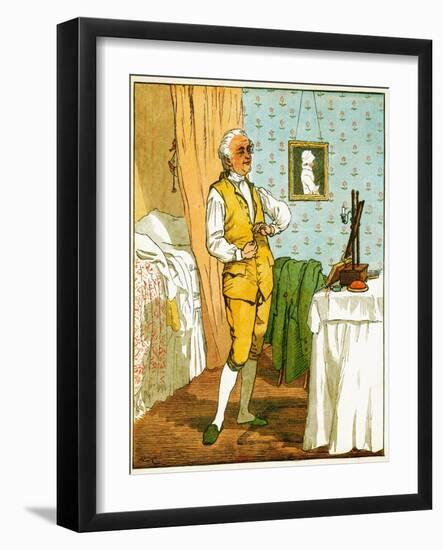 The Good Man of Islington Dressing, Illustration from an Elegy on the Death of a Mad Dog'' by Olive-Randolph Caldecott-Framed Giclee Print